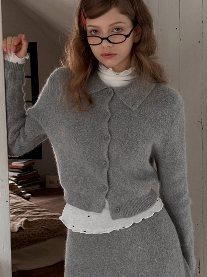 Enz Hair Knit Banding Mini Skirt