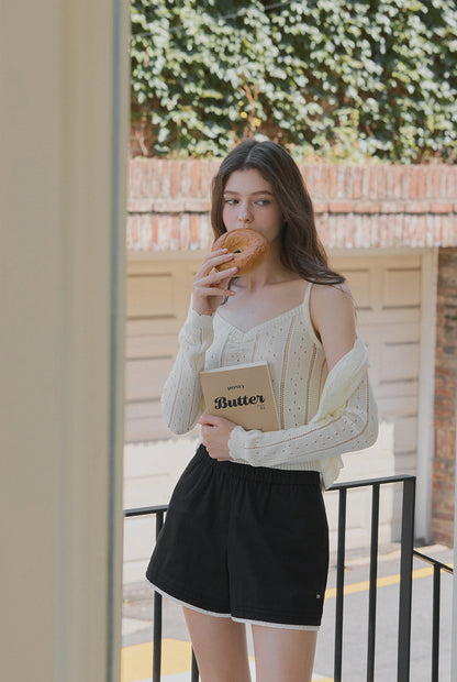 Zden Knit Tank & Cardigan Set ivory