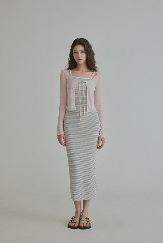 Lezen Modern Striped Summer Dress