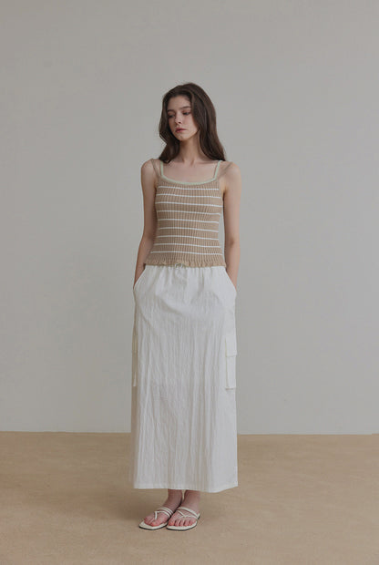 Zudel Striped Knit Sleeveless Top