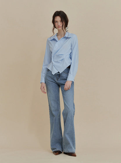 Chatie Asymmetric Wrap Shirt