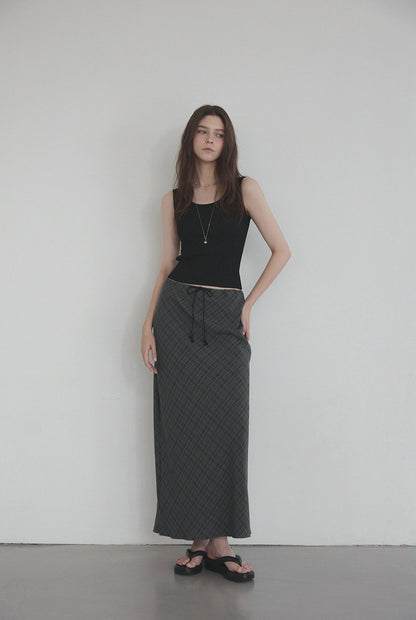 Litt Checked Maxi-Length Skirt