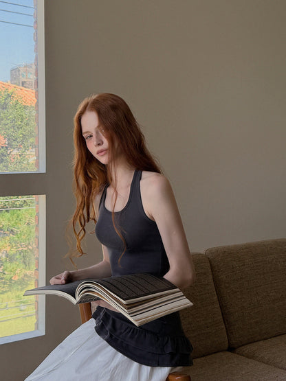 Beol Halterneck Frill Sleeveless Top