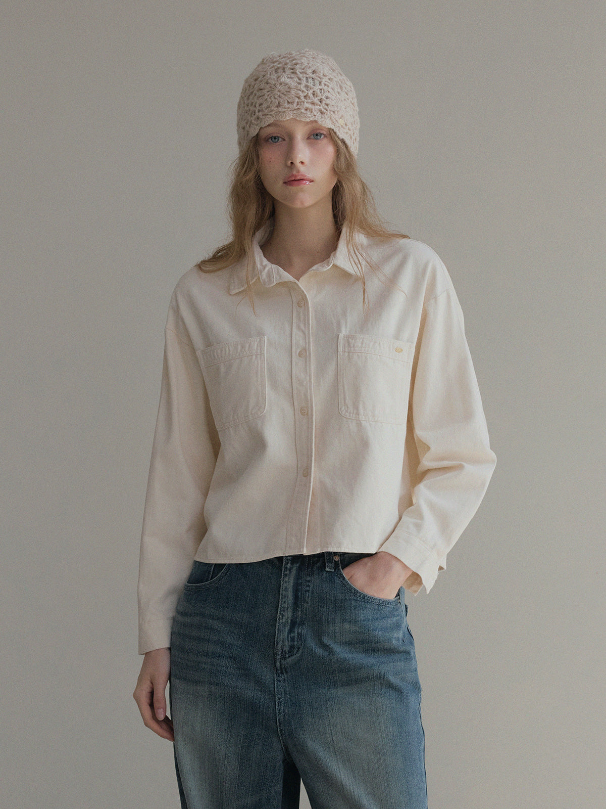 Idel Peach Pocket Long-Sleeve Shirt