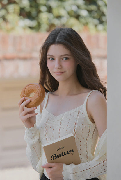 Zden Knit Tank & Cardigan Set ivory