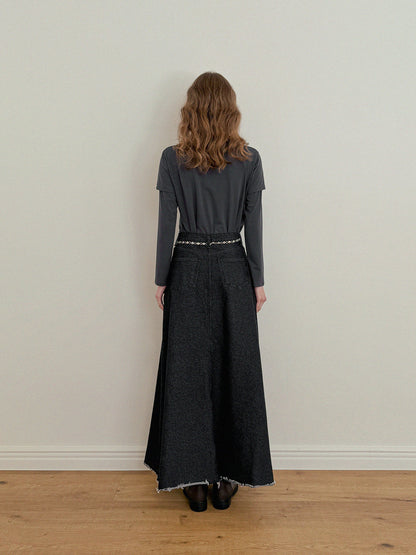 Neville Denim Maxi Long Skirt