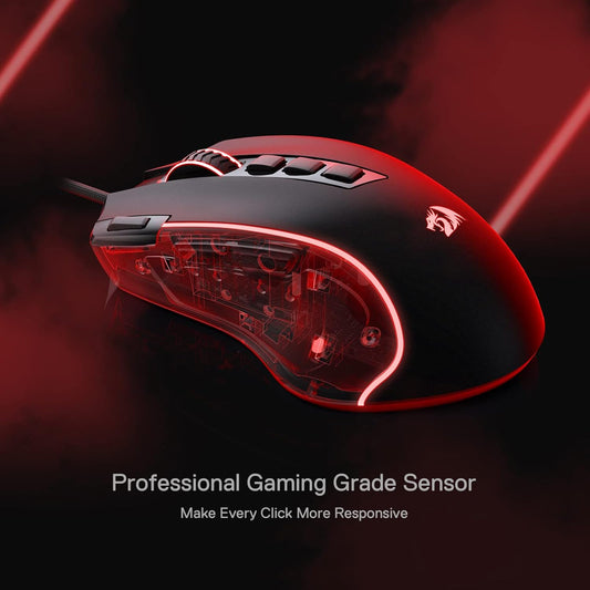 Redragon M612 Predator RGB Wired Gaming Mouse 8000 DPI, 11 Programmable Buttons, 5 Backlight Modes