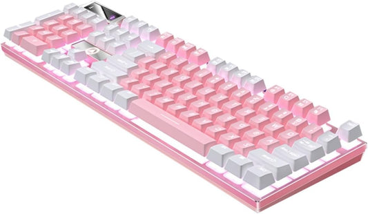 RGB Mechanical Gaming Keyboard 104 Keys, Wired, Full Size (Pink)