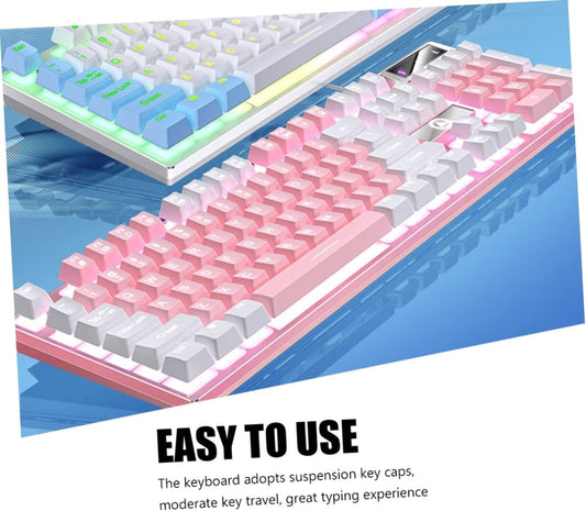 RGB Mechanical Gaming Keyboard 104 Keys, Wired, Full Size (Pink)