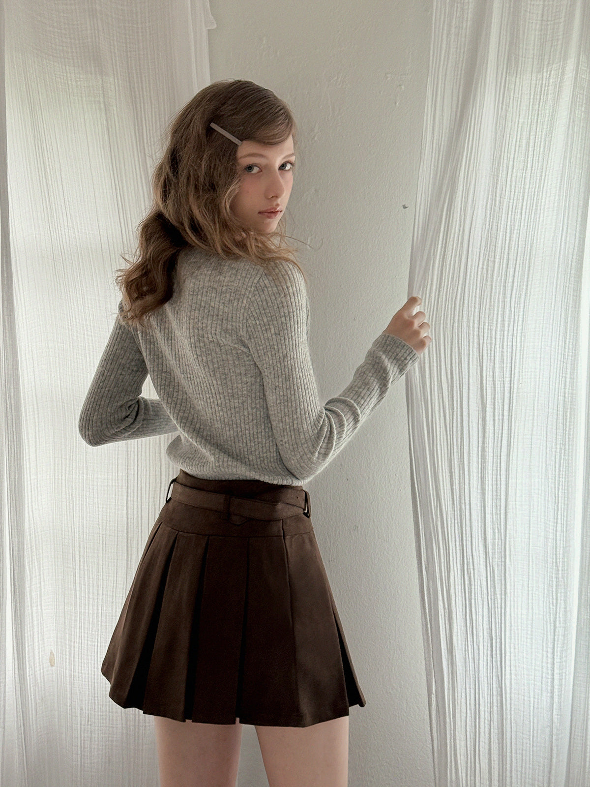 Corning Cut-Out Button Knit