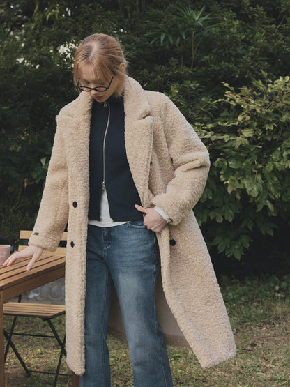 Rust Ribbed Long-Sleeve Zip-Up