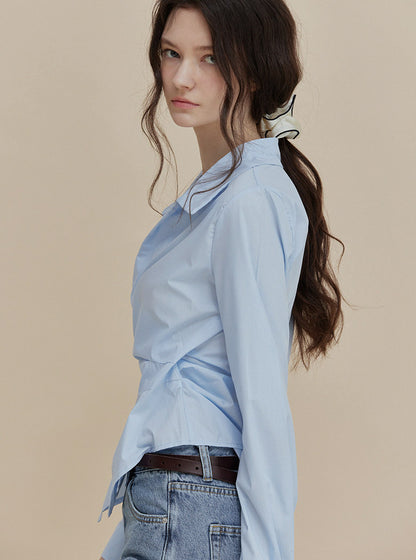 Chatie Asymmetric Wrap Shirt