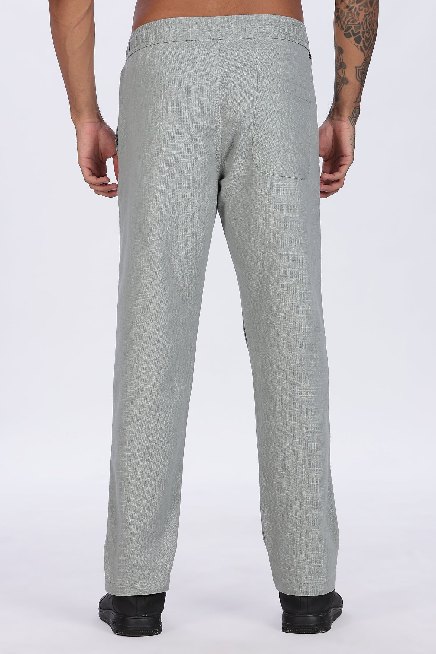 Light Green Linen Trousers 100% Linen, Minimal & Relaxed Style