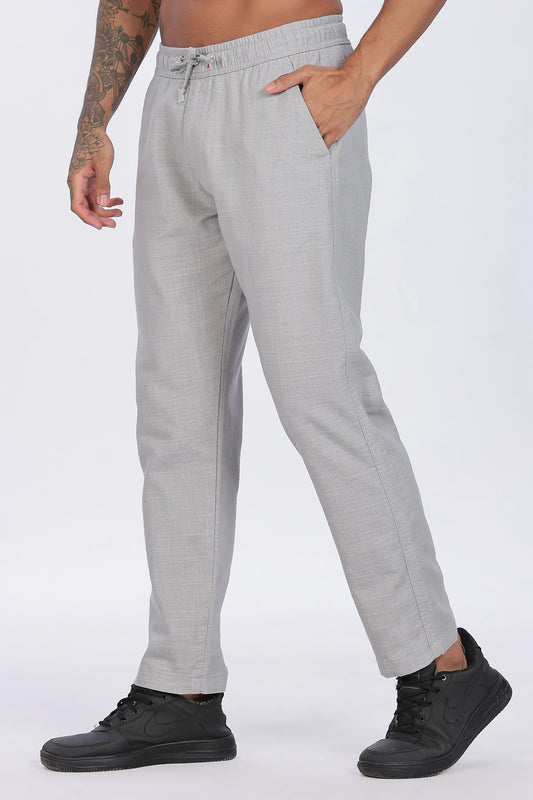 Minimal Gray Linen Trousers 100% Premium Linen, Comfortable & Breathable