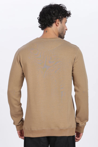 Khaki Sweat Shirt Minimal Style & Everyday Comfort