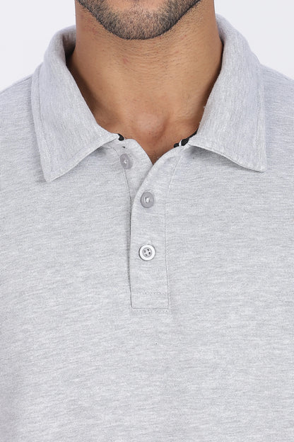 Grey Buttoned Sweatshirt Minimal Design & Everyday Comfort