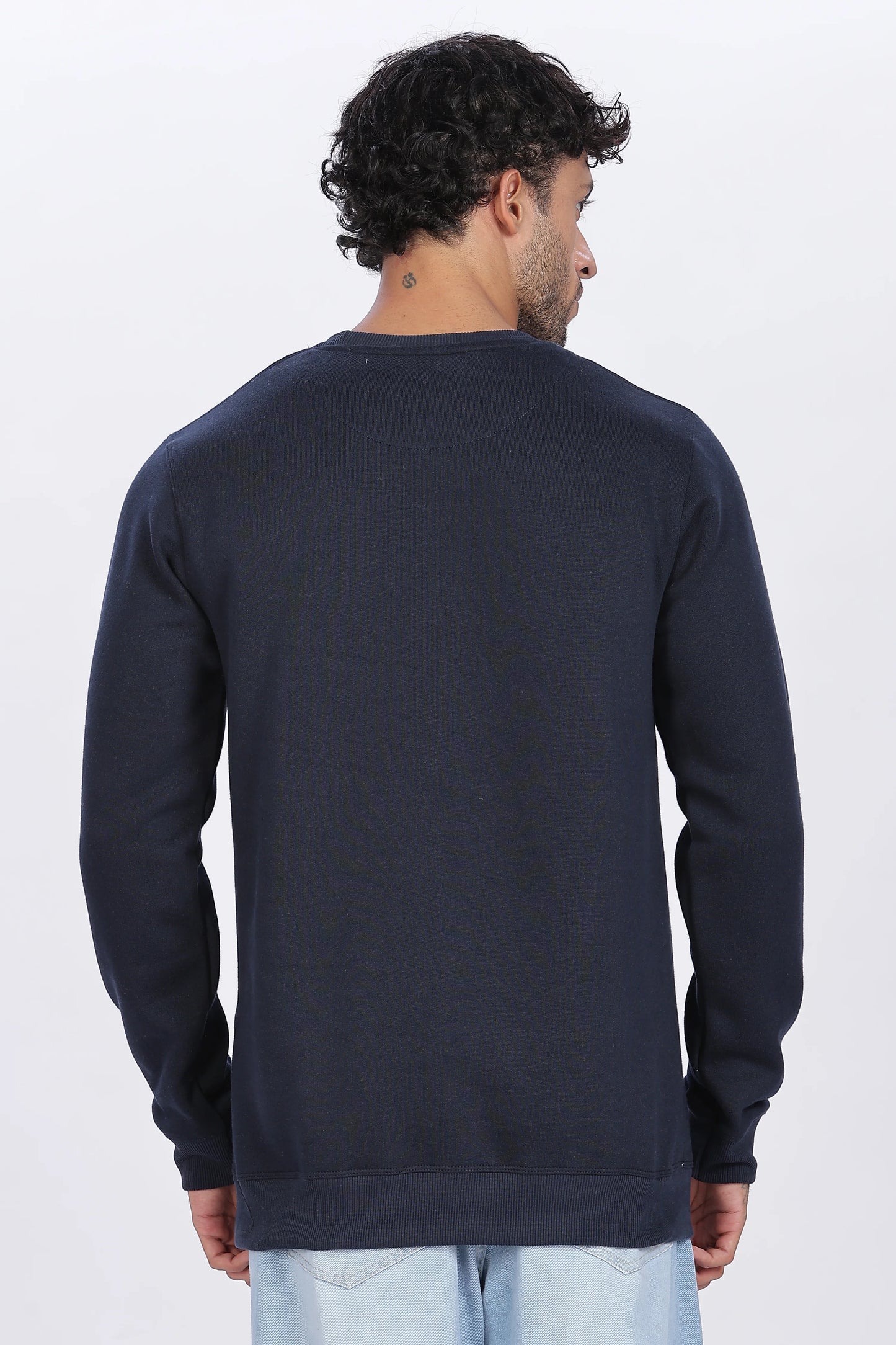 Navy Blue Sweat Shirt Minimal Style & Everyday Comfort