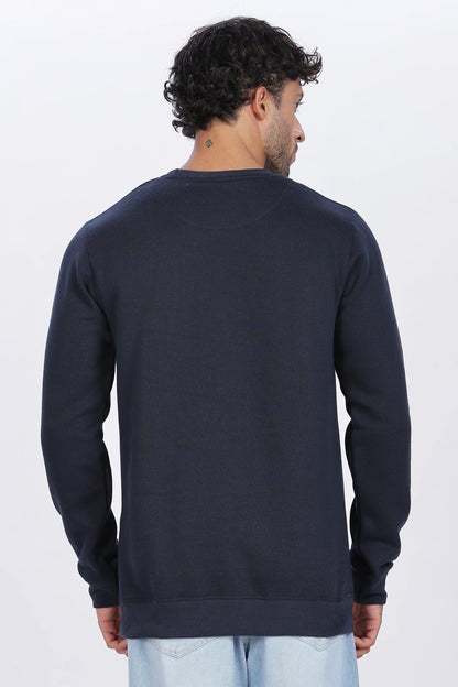 Navy Blue Sweat Shirt Minimal Style & Everyday Comfort