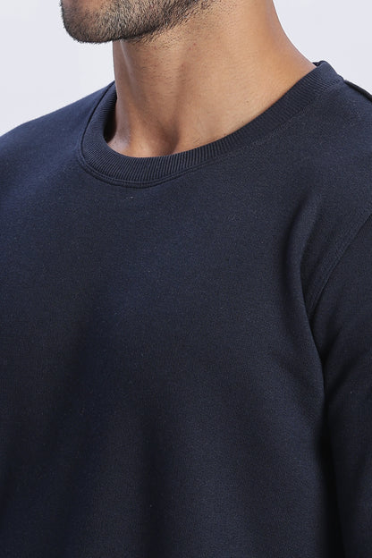Navy Blue Sweat Shirt Minimal Style & Everyday Comfort