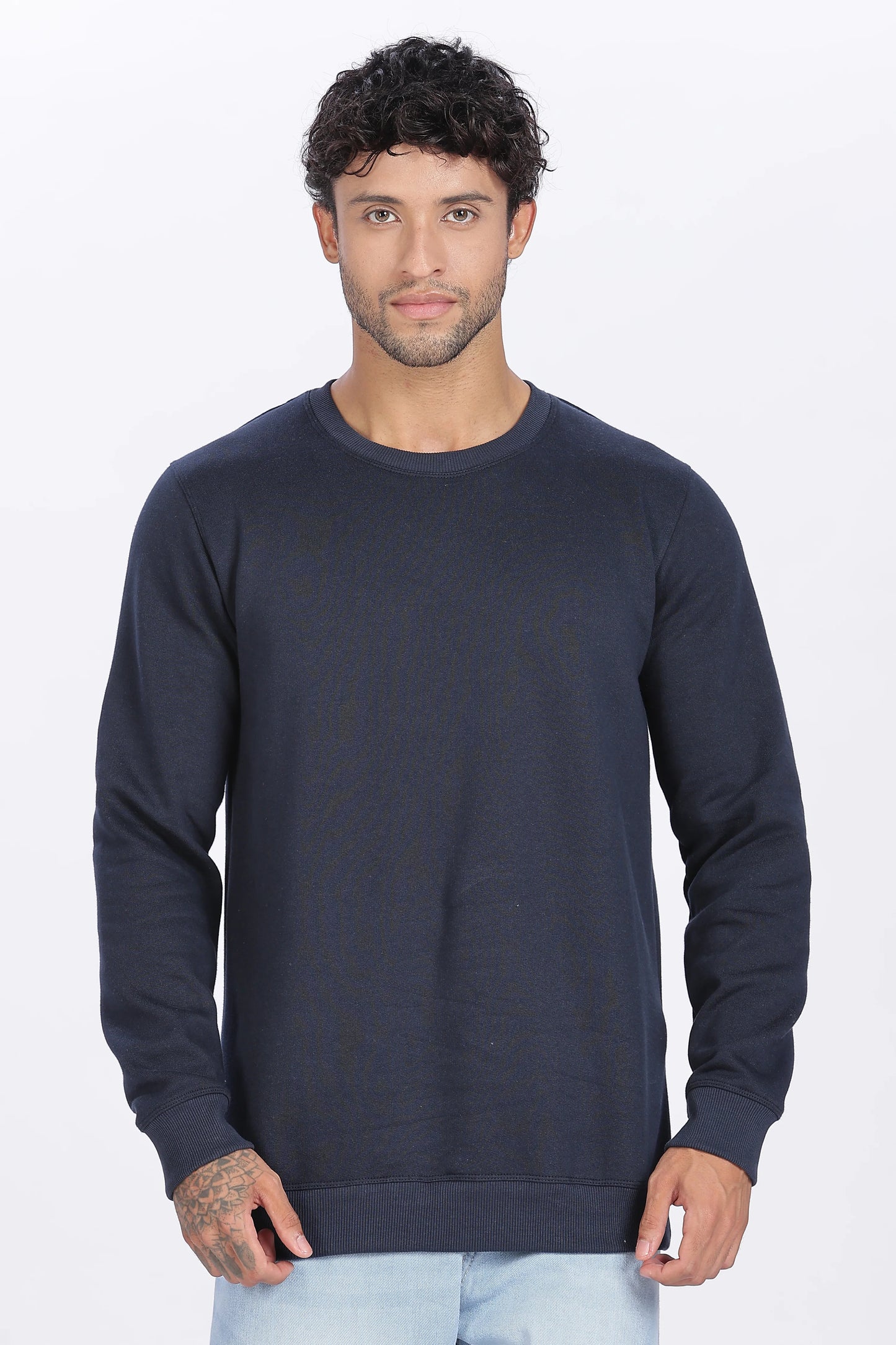 Navy Blue Sweat Shirt Minimal Style & Everyday Comfort