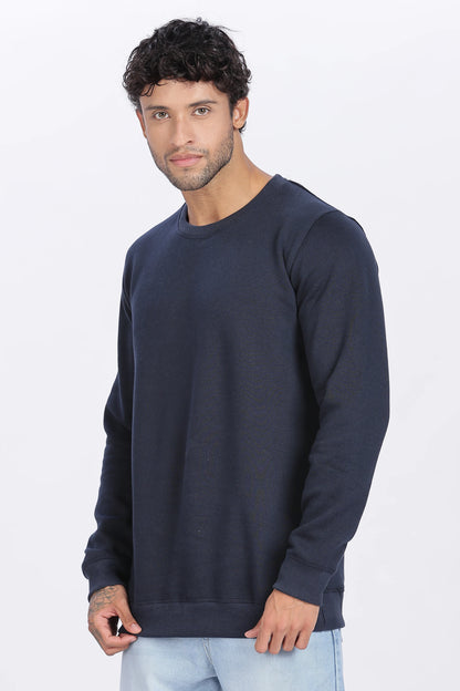 Navy Blue Sweat Shirt Minimal Style & Everyday Comfort