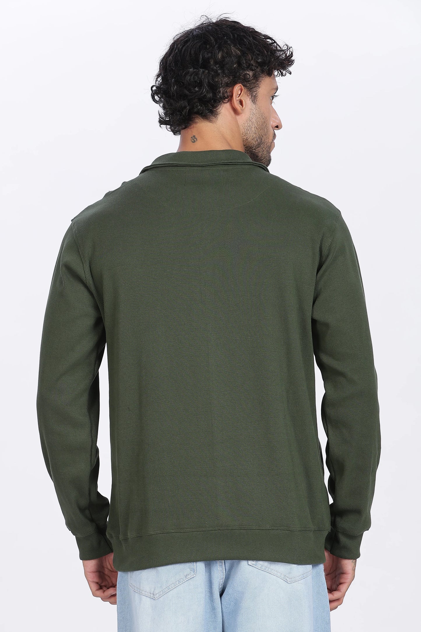 Green Quarter-Zip Sweatshirt Minimal, Comfortable & Stylish