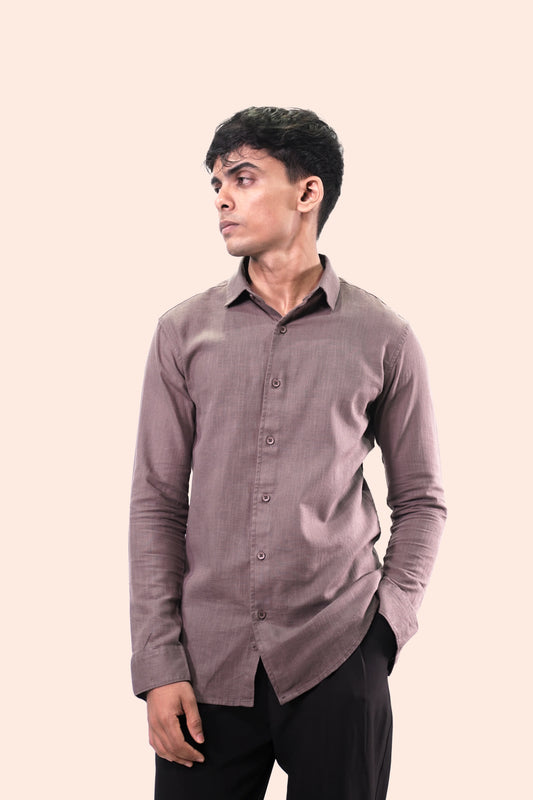 Classic Brown Linen Shirt Minimal & Breathable Essential