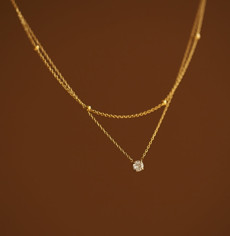 Gold Plated Double Layer Stainless Steel Necklace