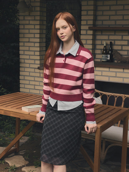 Bennu Check Chiffon Midi Skirt