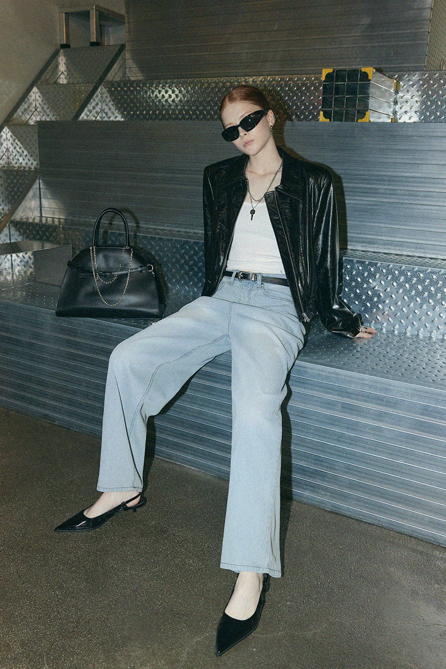 Picky Wide-Leg Stripe Denim