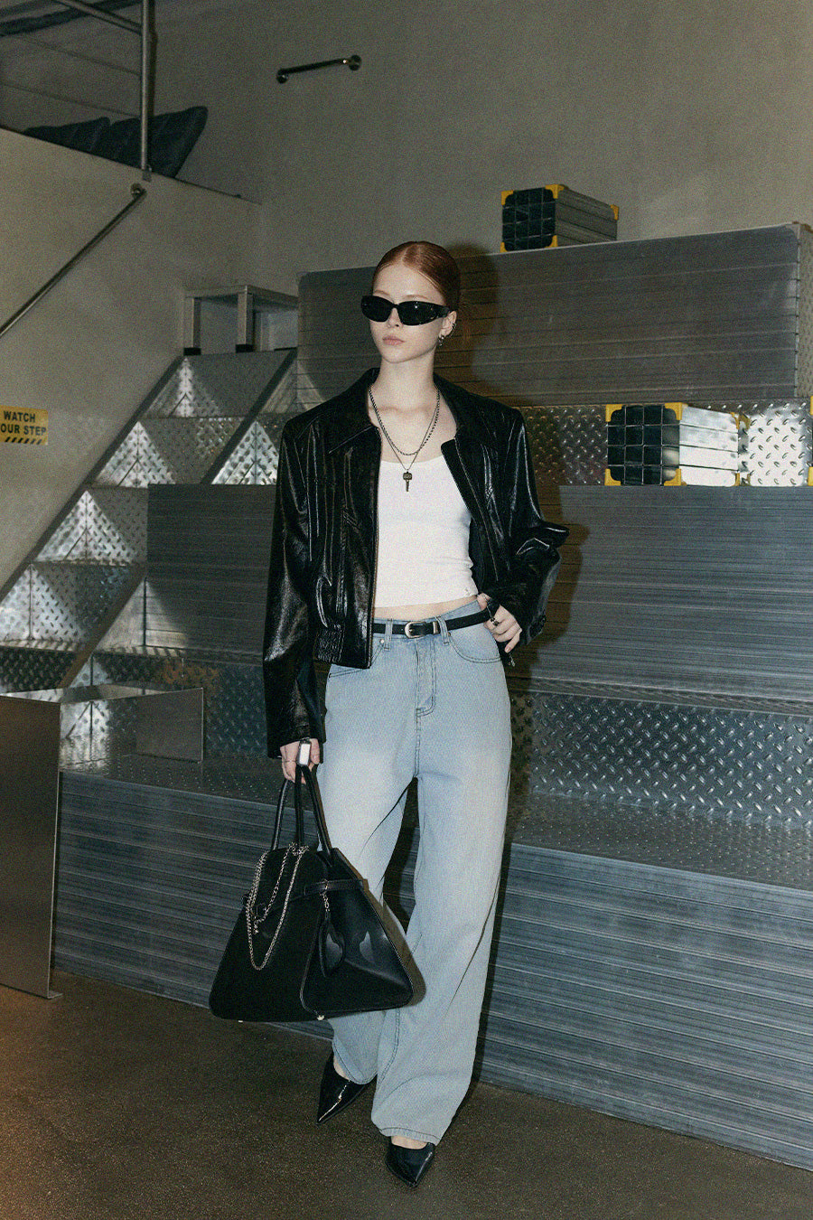 Picky Wide-Leg Stripe Denim