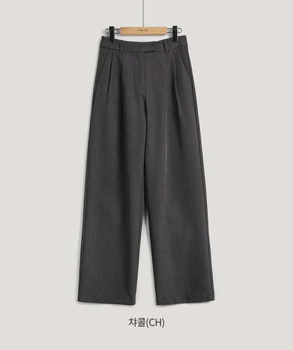 Grey Shamon Toppintuck Relaxed Fit Slacks