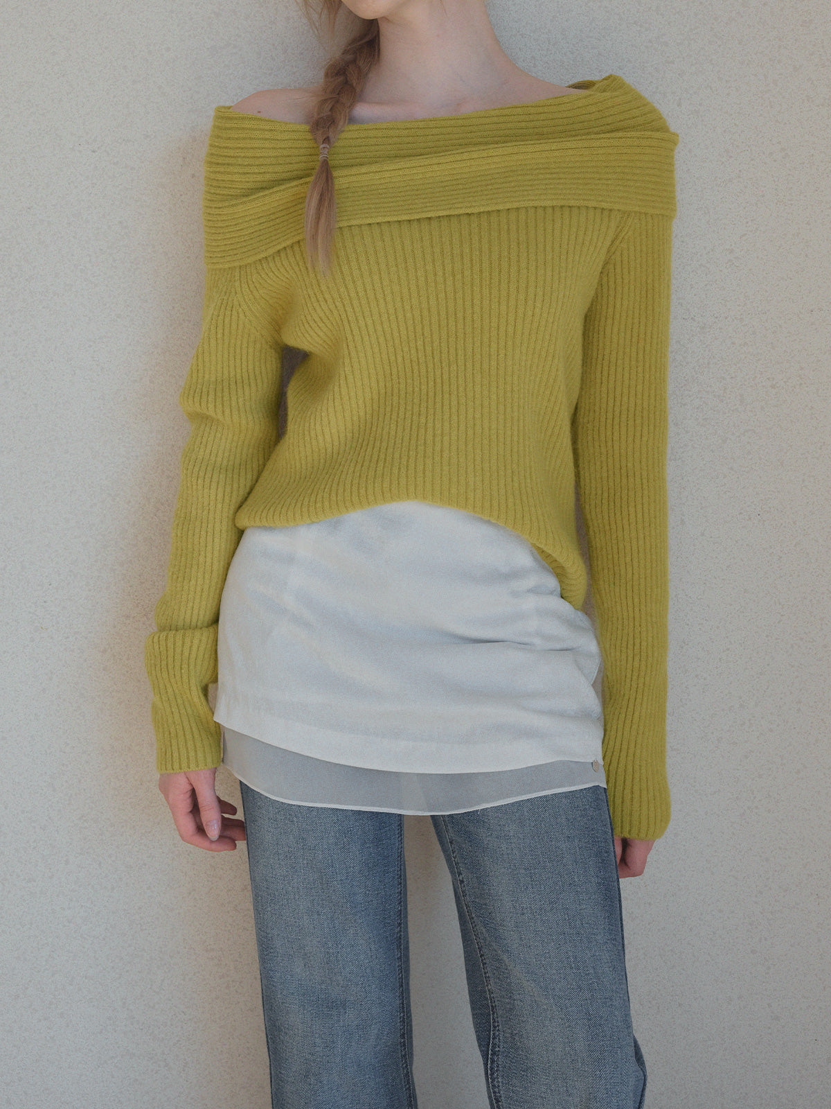 Eldin Off-Shoulder Ribbed Knit