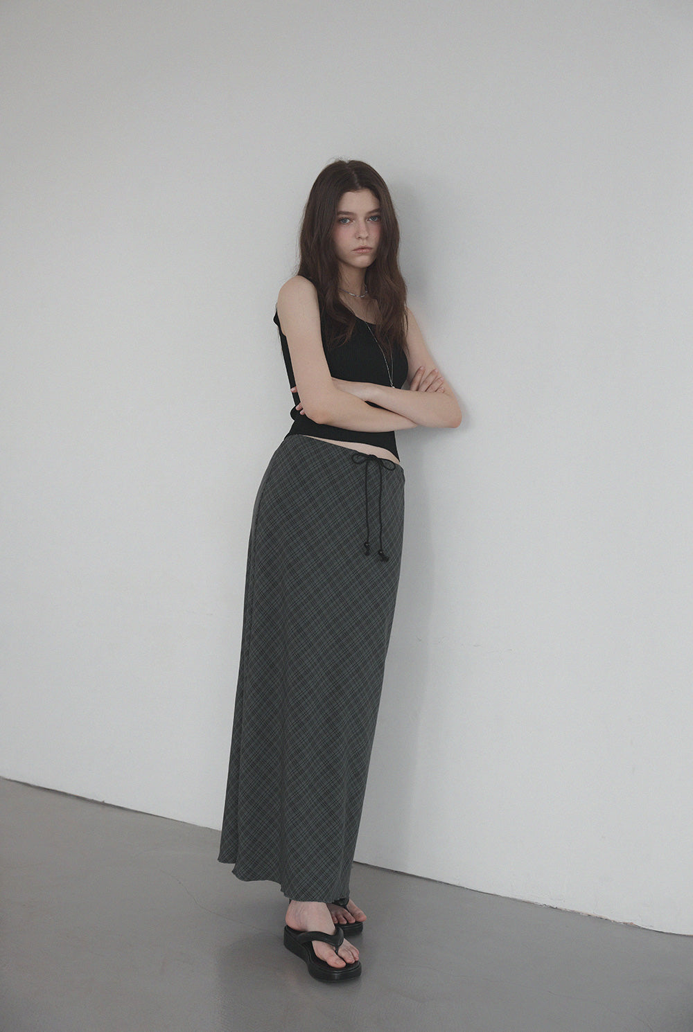 Litt Checked Maxi-Length Skirt