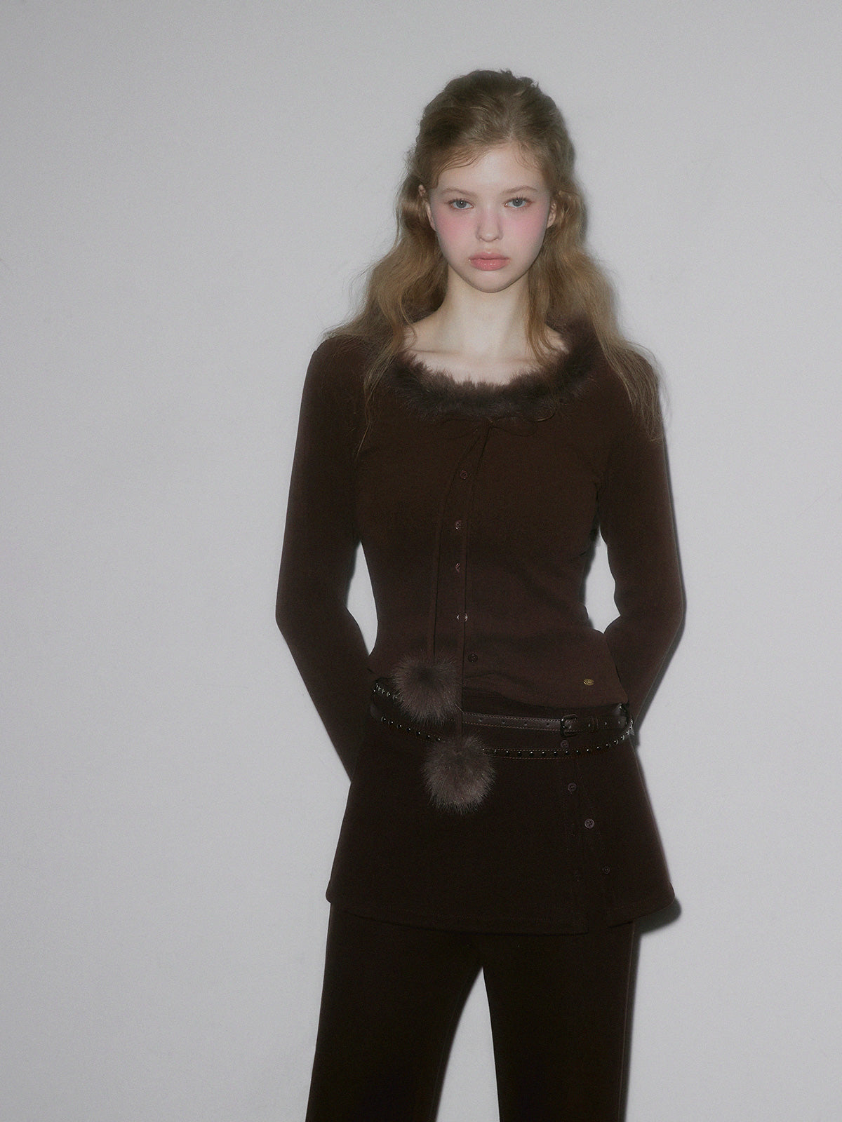 Vinz Fur Pom Long-Sleeve Tee