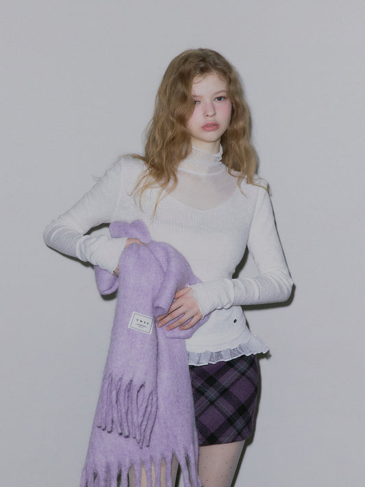Behi Dot See-Through Turtleneck Top