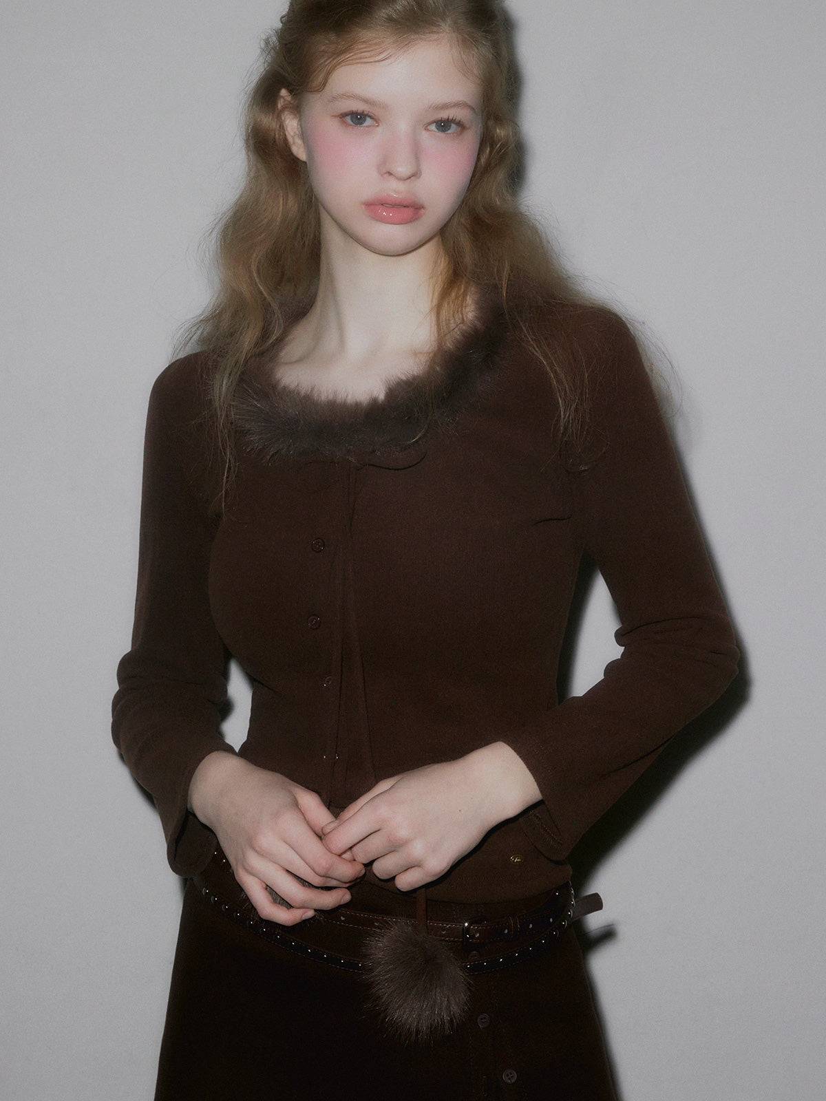 Vinz Fur Pom Long-Sleeve Tee