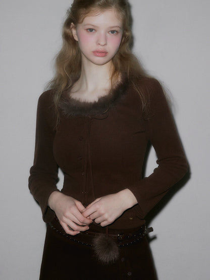 Vinz Fur Pom Long-Sleeve Tee