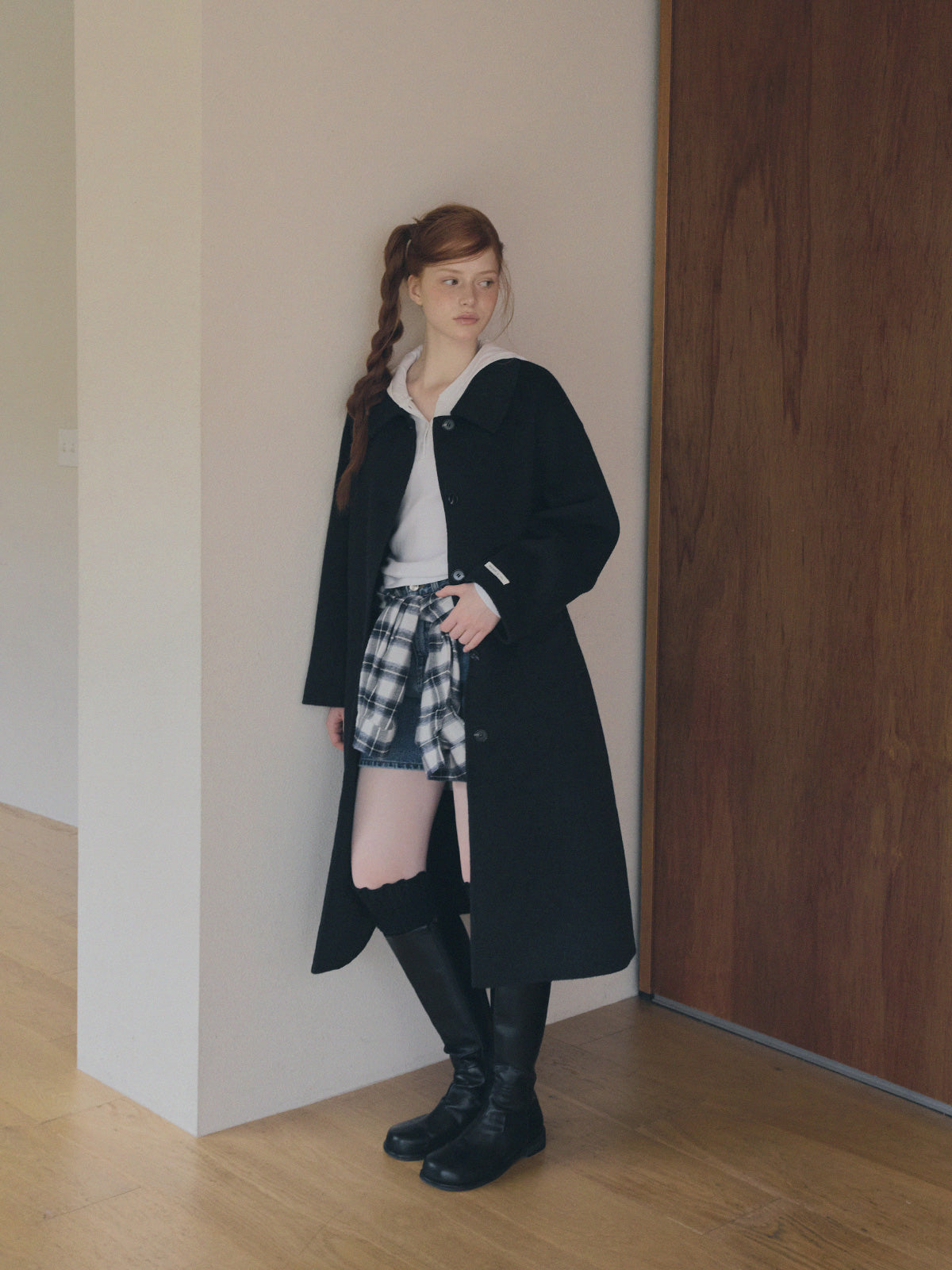 Rand Check Oversized Long Sleeve Shirt