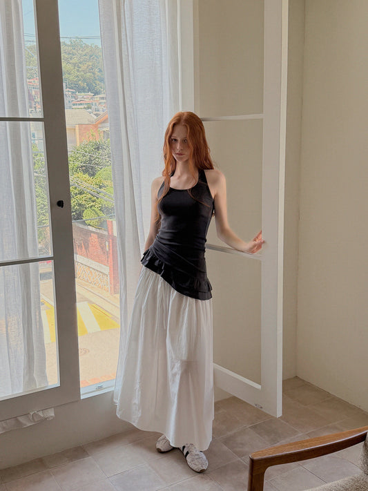 Beol Halterneck Frill Sleeveless Top