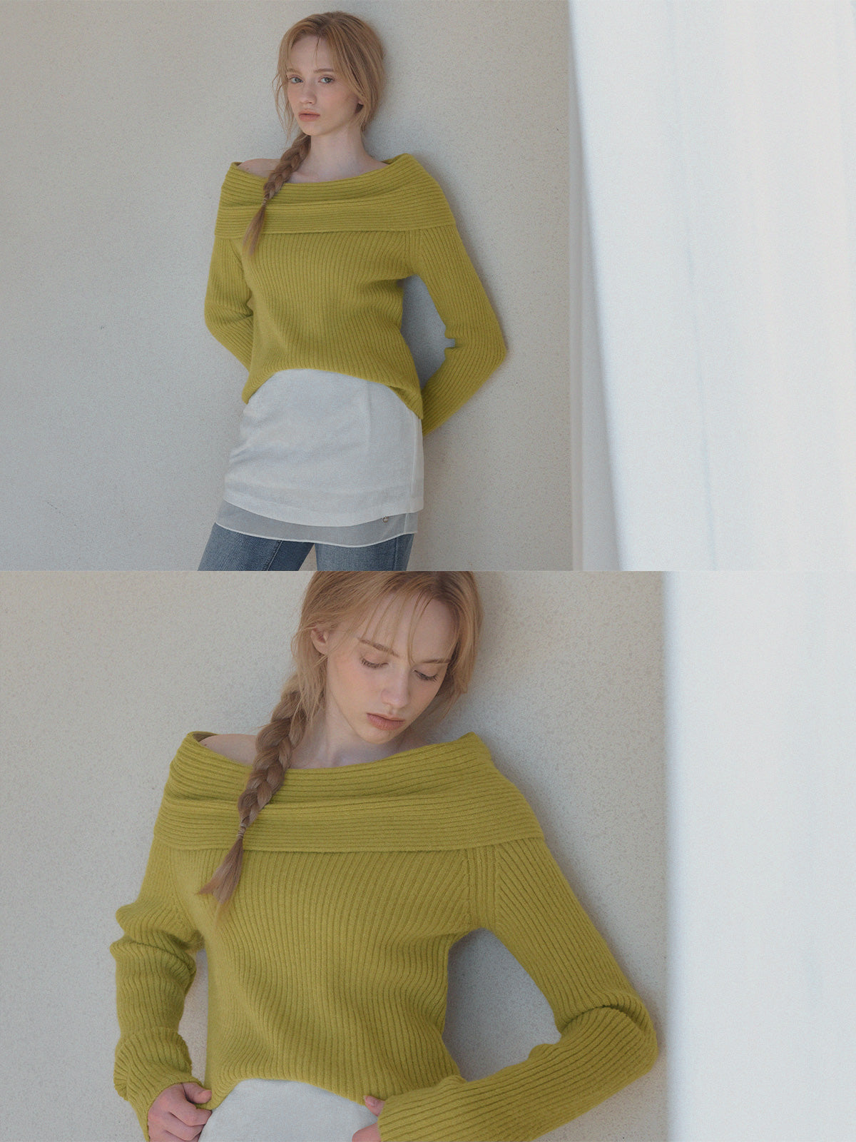 Eldin Off-Shoulder Ribbed Knit