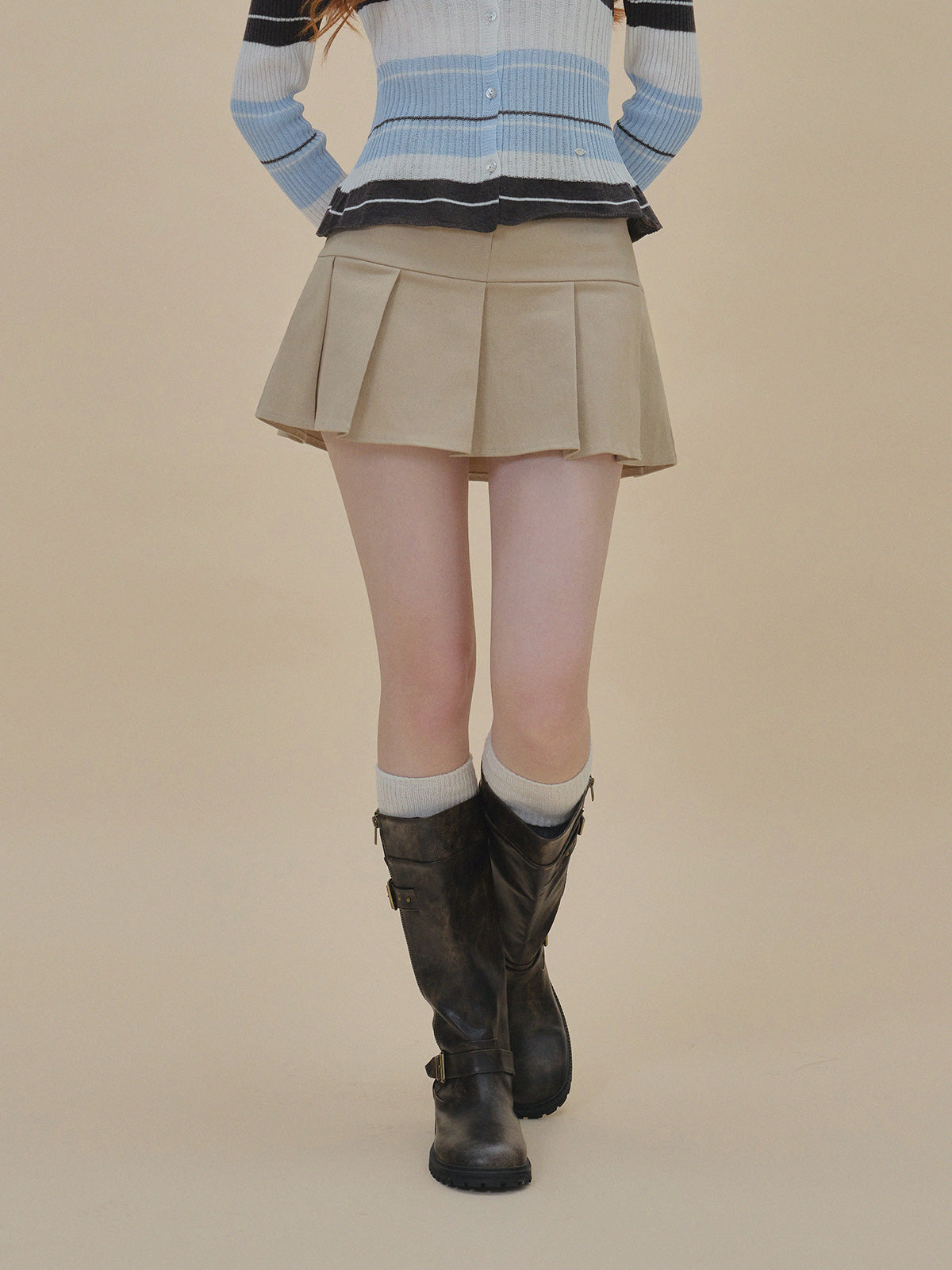 Chic High-Waist Pleated Mini Skirt